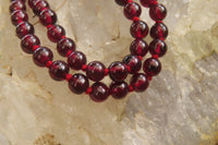 Polished Gem Red Pyrope Garnet Ball Shaped Beaded Necklace - Sold per Item - From Mozambique