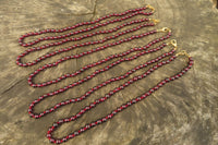 Polished Gem Red Pyrope Garnet Ball Shaped Beaded Necklace - Sold per Item - From Mozambique