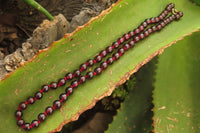 Polished Gem Red Pyrope Garnet Ball Shaped Beaded Necklace - Sold per Item - From Mozambique