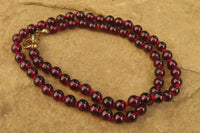 Polished Gem Red Pyrope Garnet Ball Shaped Beaded Necklace - Sold per Item - From Mozambique