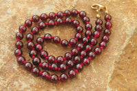 Polished Gem Red Pyrope Garnet Ball Shaped Beaded Necklace - Sold per Item - From Mozambique