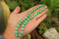 Polished Gem Nickel Chrysoprase Bead Necklace - Sold Per Item - From Australia