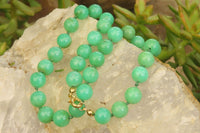 Polished Gem Nickel Chrysoprase Bead Necklace - Sold Per Item - From Australia