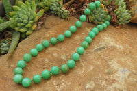 Polished Gem Nickel Chrysoprase Bead Necklace - Sold Per Item - From Australia