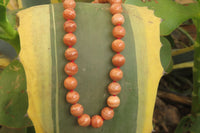 Polished Banded Red Jasper Ball Shaped Bead Necklace - Sold Per Item - From Namibia