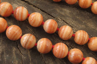 Polished Banded Red Jasper Ball Shaped Bead Necklace - Sold Per Item - From Namibia