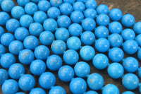 Polished Blue Turquenite Howlite Ball Shaped Bead Necklace - Sold Per Item - From Zimbabwe