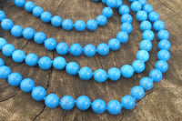 Polished Blue Turquenite Howlite Ball Shaped Bead Necklace - Sold Per Item - From Zimbabwe