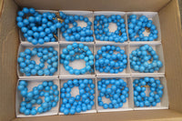 Polished Blue Turquenite Howlite Ball Shaped Bead Necklace - Sold Per Item - From Zimbabwe