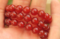 Polished Carnelian Agate Beaded Clip On Bracelet  - Sold per Pair - From South Africa