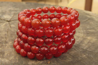 Polished Carnelian Agate Beaded Clip On Bracelet  - Sold per Pair - From South Africa