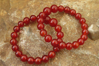 Polished Carnelian Agate Beaded Clip On Bracelet  - Sold per Pair - From South Africa