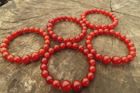 Polished Carnelian Agate Beaded Clip On Bracelet  - Sold per Pair - From South Africa