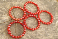 Polished Carnelian Agate Beaded Clip On Bracelet  - Sold per Pair - From South Africa