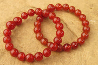 Polished Carnelian Agate Beaded Clip On Bracelet  - Sold per Pair - From South Africa