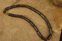 Polished Banded Tiger Iron Jasper Cylinder Shaped Bead Necklace  - Sold Per Item - From Australia