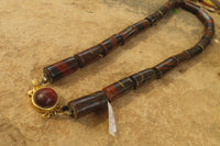 Polished Banded Tiger Iron Jasper Cylinder Shaped Bead Necklace  - Sold Per Item - From Australia