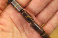 Polished Banded Tiger Iron Jasper Cylinder Shaped Bead Necklace  - Sold Per Item - From Australia