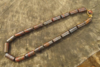 Polished Banded Tiger Iron Jasper Cylinder Shaped Bead Necklace  - Sold Per Item - From Australia