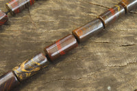 Polished Banded Tiger Iron Jasper Cylinder Shaped Bead Necklace  - Sold Per Item - From Australia