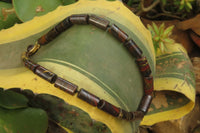 Polished Banded Tiger Iron Jasper Cylinder Shaped Bead Necklace  - Sold Per Item - From Australia