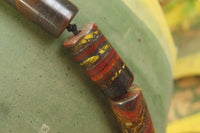 Polished Banded Tiger Iron Jasper Cylinder Shaped Bead Necklace  - Sold Per Item - From Australia