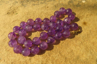 Polished Gemmy Amethyst Ball Shaped Beaded Necklace - Sold per Item- From Zambia