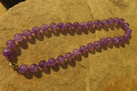 Polished Gemmy Amethyst Ball Shaped Beaded Necklace - Sold per Item- From Zambia