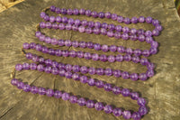 Polished Gemmy Amethyst Ball Shaped Beaded Necklace - Sold per Item- From Zambia