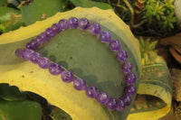 Polished Gemmy Amethyst Ball Shaped Beaded Necklace - Sold per Item- From Zambia