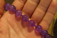 Polished Gemmy Amethyst Ball Shaped Beaded Necklace - Sold per Item- From Zambia