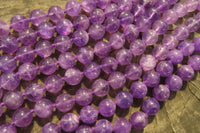 Polished Gemmy Amethyst Ball Shaped Beaded Necklace - Sold per Item- From Zambia