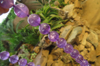 Polished Gemmy Amethyst Ball Shaped Beaded Necklace - Sold per Item- From Zambia