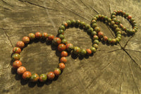 Polished Unakite Clip On Beaded Bracelet - Sold Per Item - From South Africa