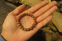 Polished Unakite Clip On Beaded Bracelet - Sold Per Item - From South Africa