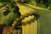 Polished Unakite Clip On Beaded Bracelet - Sold Per Item - From South Africa