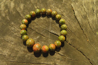 Polished Unakite Clip On Beaded Bracelet - Sold Per Item - From South Africa