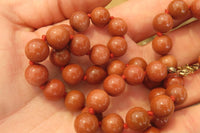 Polished Copper Sunstone Ball Shaped Beaded Necklace  - sold per Item - From India