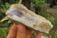 Natural Blue Lace Agate Geode Specimens x 3 From Nsanje, Malawi