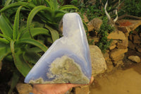 Polished Blue Lace Agate Standing Free Form x 1 From Nsanje, Malawi