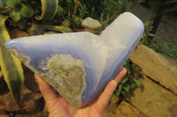 Polished Blue Lace Agate Standing Free Form x 1 From Nsanje, Malawi