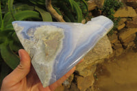 Polished Blue Lace Agate Standing Free Form x 1 From Nsanje, Malawi