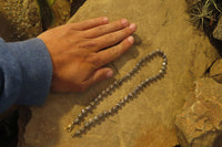 Polished Snakeskin Rhyolite Jasper Faceted Bead Necklace - sold per Pair - From Australia