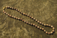 Polished Snakeskin Rhyolite Jasper Faceted Bead Necklace - Sold per Item - From Australia