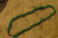 Polished Emerald Aventurine Faceted Bead Necklace - Sold Per Item - From Zimbabwe