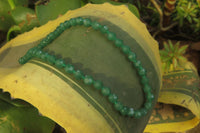 Polished Emerald Aventurine Faceted Bead Necklace - Sold Per Item - From Zimbabwe