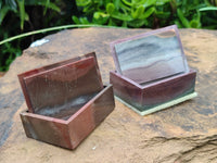 Hand Made Mini Stone Polychrome Jasper Jewellery Box - Sold per Item - From Madagascar