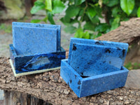 Hand Made Mini Stone Dumortierite Jewellery Box - Sold per Item -  From Mozambique