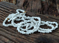 Polished White Magnesite - Howlite Tumble Chip Beaded Necklace - Sold Per Item - From Zimbabwe