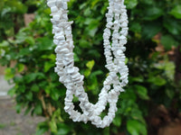 Polished White Magnesite - Howlite Tumble Chip Beaded Necklace - Sold Per Item - From Zimbabwe